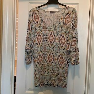 Multi colored cotton top with banded bottom